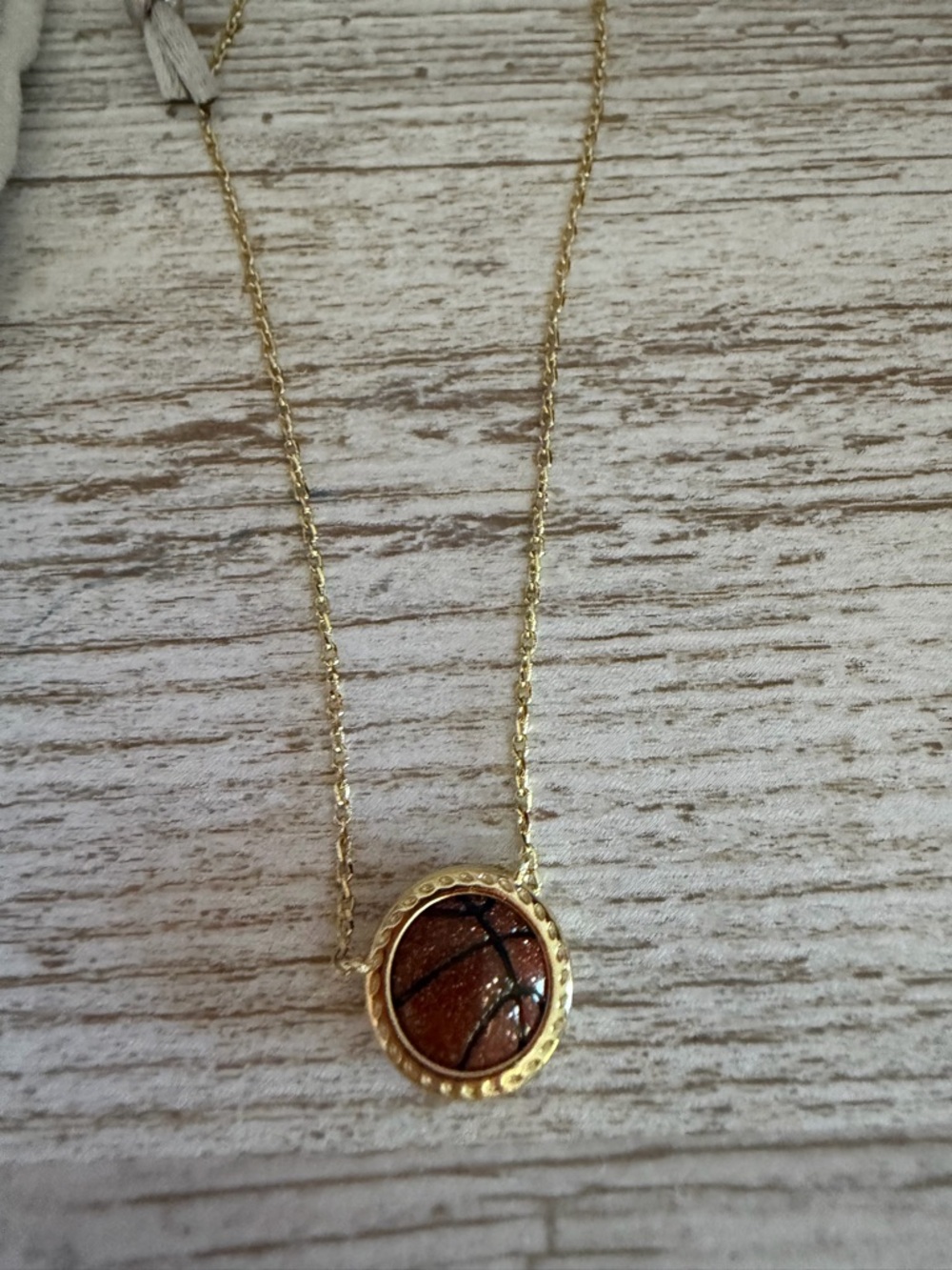 Kendra Scott Gold Basketball Charm Necklace in Glittering Copper - Picture 3 of 9